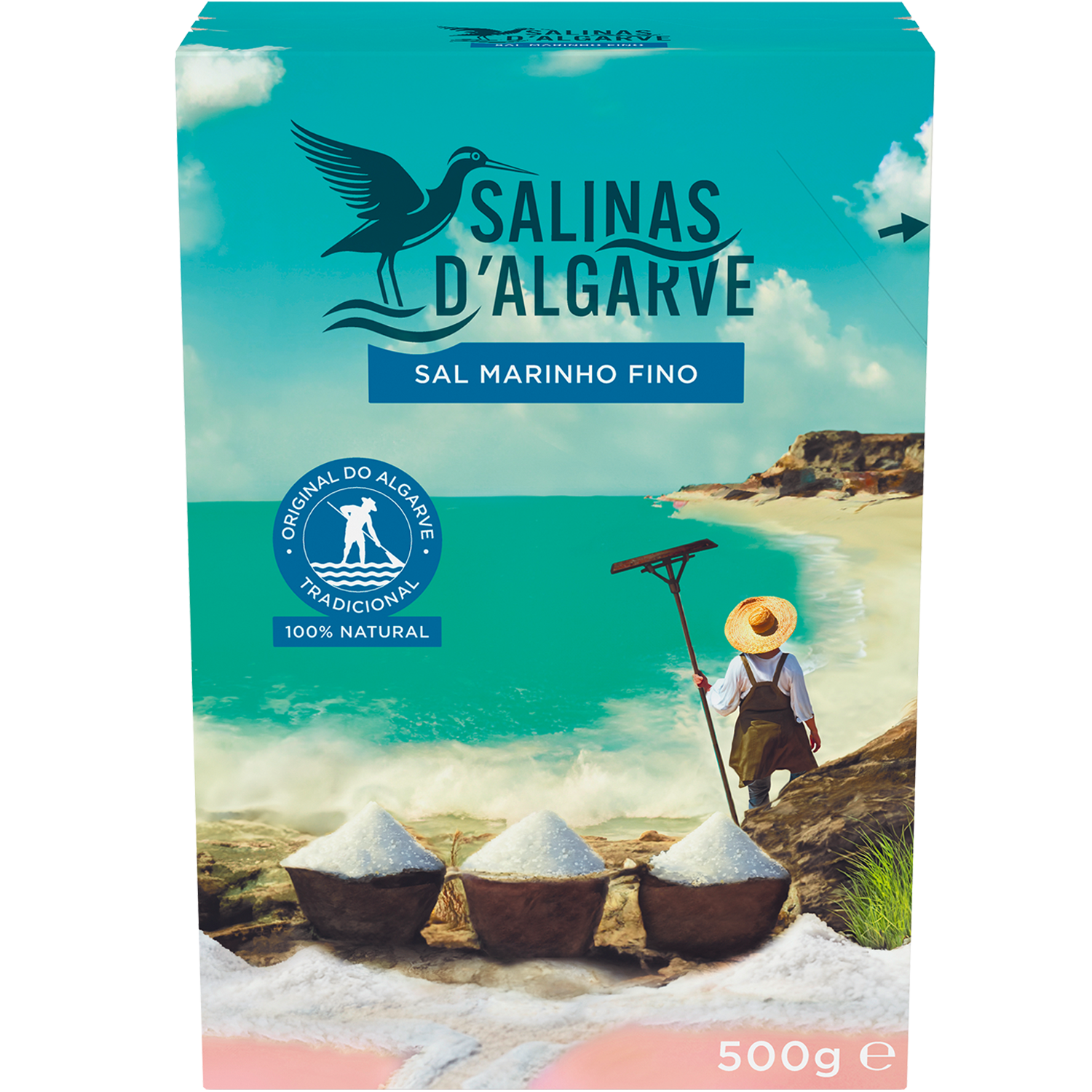 Packaging Front Salinas d'Algarve Sal Marinho fino 500 g